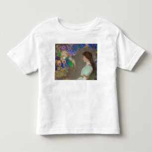 Portrait of woman with flowers by Odilon Redon Toddler T-Shirt