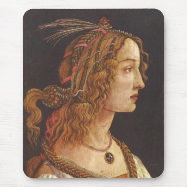 Portrait of young Simonetta Vespucci Mouse Pad (Front)