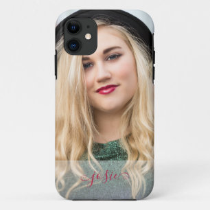 Portrait Photo and Name in Elegant Script Custom C Case-Mate iPhone Case