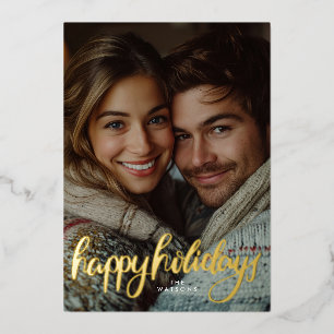 portrait photo happy holidays gold
