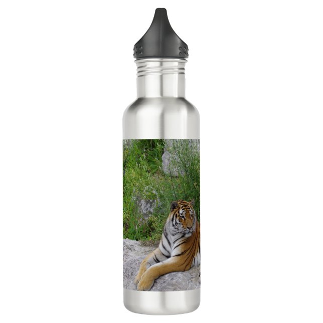 Portrait photo of a Siberian tiger 710 Ml Water Bottle (Left)