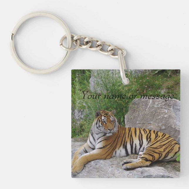 Portrait photo of a Siberian tiger Key Ring (Front)
