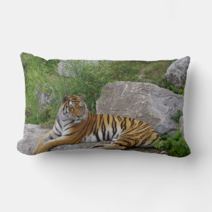 Portrait photo of a Siberian tiger Lumbar Cushion