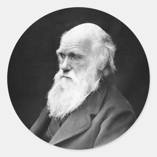 Portrait Photo of Charles Darwin Classic Round Sticker (Front)