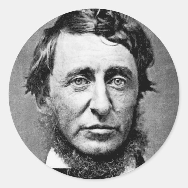 Portrait Photograph of Henry David Thoreau Classic Round Sticker (Front)
