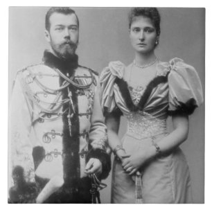 Portrait photograph of Tsar Nicholas II (1868-1918 Tile