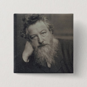 Portrait photograph of William Morris (1834-96) by 15 Cm Square Badge