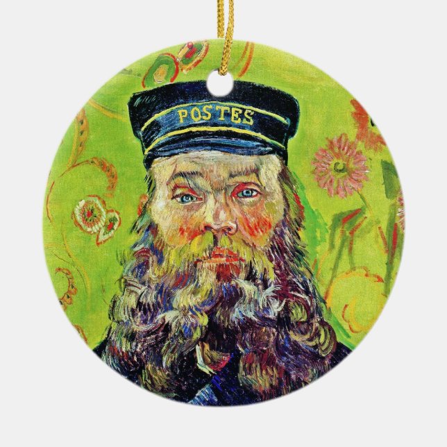 Portrait Postman Joseph Roulin Vincent van Gogh Ceramic Tree Decoration (Front)