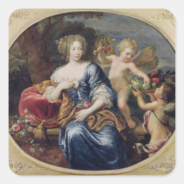 Portrait presumed to be Francoise-Athenais Square Sticker (Front)