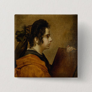 Portrait presumed to be Juana Pacheco as a Sibyl 15 Cm Square Badge