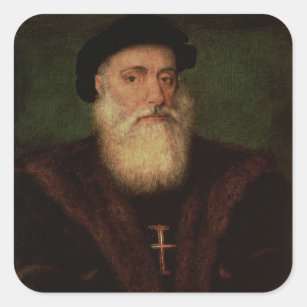 Portrait presumed to be of Vasco da Gama  c.1524 Square Sticker