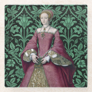 Portrait Princess Elizabeth Tudor, Queen Glass Coaster