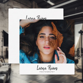 Portrait QR Code Photographer Business Card