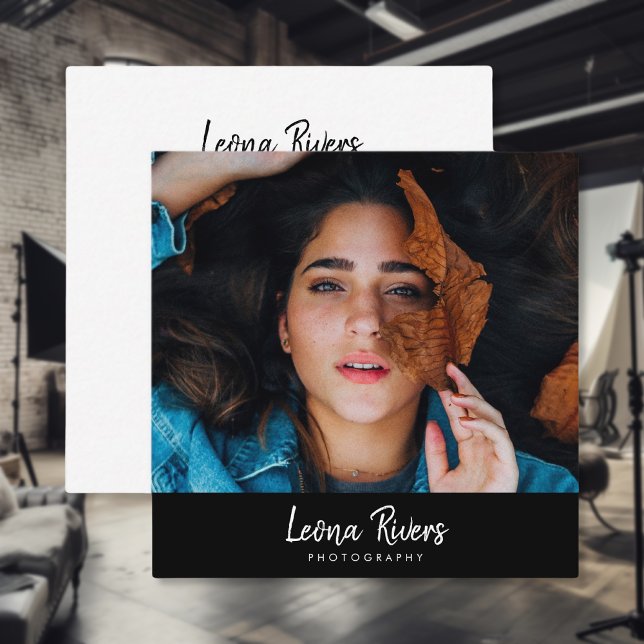 Portrait QR Code Photographer Business Card (Creator Uploaded)