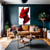 Portrait red cat head | AI Art