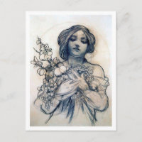 Portrait (Study), Alphonse Mucha