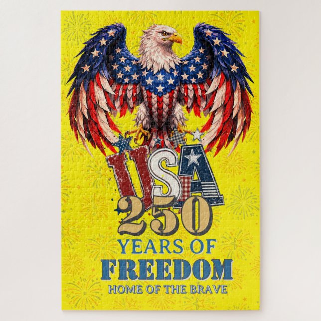 Portrait USA Eagle 250 Year Freedom Pattern Puzzle (Vertical)