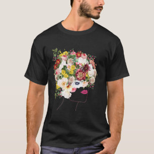 Portrait With Floral Hair Botanical Inspired Flowe T-Shirt