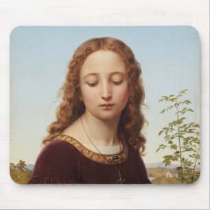 Portrait Young Woman Ernst Deger painting art canv Mouse Pad