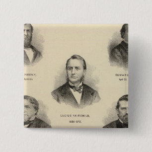 Portraits Governors of Wisconsin Louis P Harvey 15 Cm Square Badge