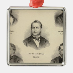Portraits Governors of Wisconsin Louis P Harvey Metal Tree Decoration