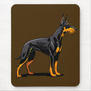 Portraits of a head Doberman dog front view Mouse Pad