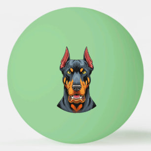 Portraits of a head Doberman dog front view Ping Pong Ball