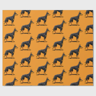 Portraits of a head Doberman dog front view Wrapping Paper