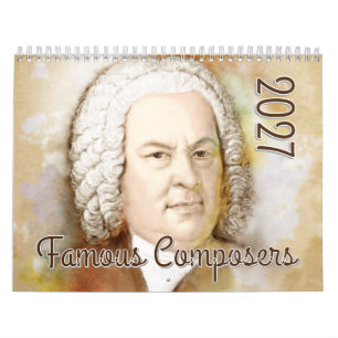 Portraits of Composers in Watercolor Style, 2027 Calendar