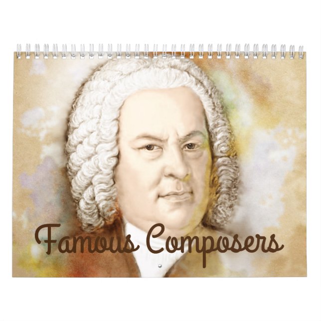 Portraits of Composers in Watercolor Style Calendar (Cover)