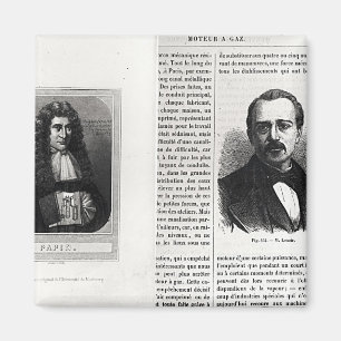 Portraits of Denis Papin  and Etienne Lenoir Magnet