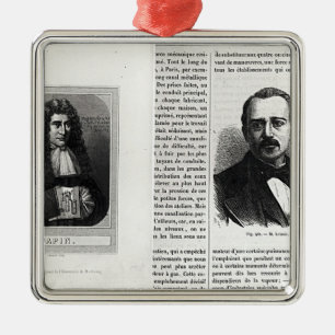 Portraits of Denis Papin and Etienne Lenoir Metal Tree Decoration