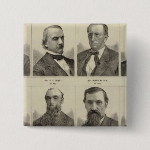 Portraits of Early Settlers of Minnesota 15 Cm Square Badge