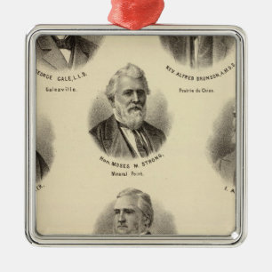 Portraits of George Gale, Alfred Brunson Metal Tree Decoration