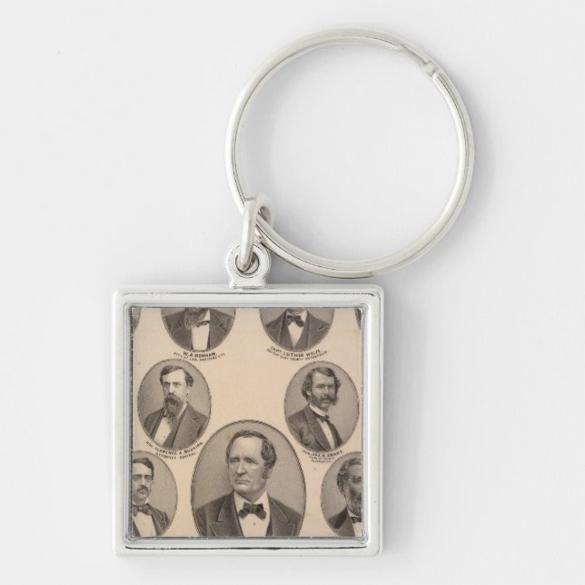 Portraits of Hon Thomas A Hendricks Key Ring (Front)