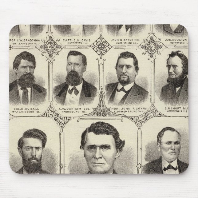 Portraits of John C Hall and Prof JW Bradshaw Mouse Pad (Front)