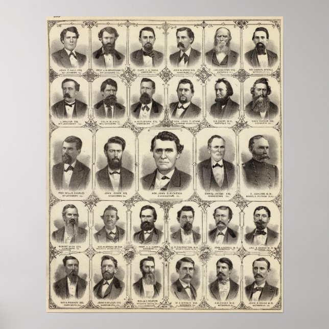 Portraits of John C Hall and Prof JW Bradshaw Poster (Front)