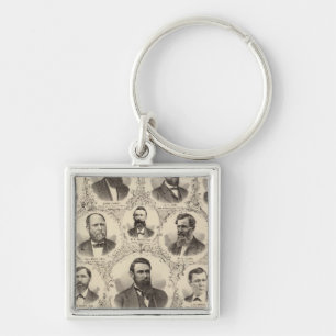 Portraits of LW Tubbs, John Chaney, CH Lane Key Ring