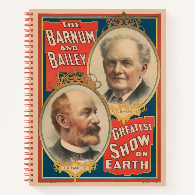 Portraits Of P.T. Barnum And J.A. Bailey Notebook (Front)