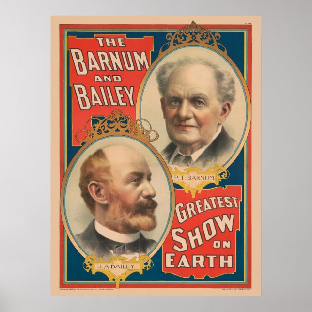 Portraits Of P.T. Barnum And J.A. Bailey Poster (Front)