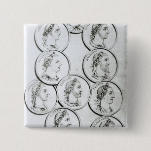 Portraits of Roman Emperors 15 Cm Square Badge