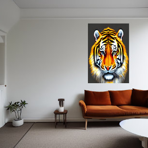 Portraits of Siberian tiger   AI Art  Poster
