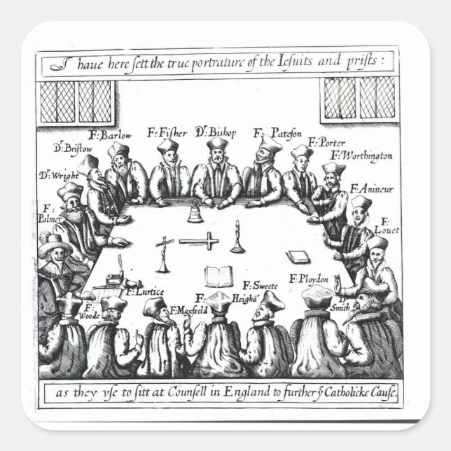 Portraits of the Jesuits and Priests Square Sticker (Front)