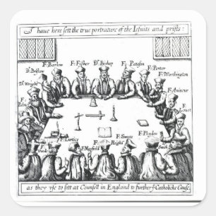 Portraits of the Jesuits and Priests Square Sticker