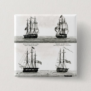 Portraits of the vessels on the Polar Expedition 15 Cm Square Badge