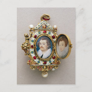 Portraits of unknown man and woman, c.1590 postcard