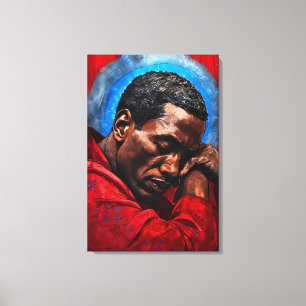 Porträt eines Emotionalen Schwarzen Mannes Canvas Print