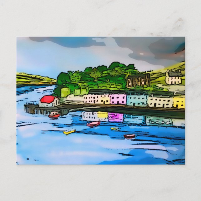 Portree Isle of Skye Scotland painting  Postcard (Front)