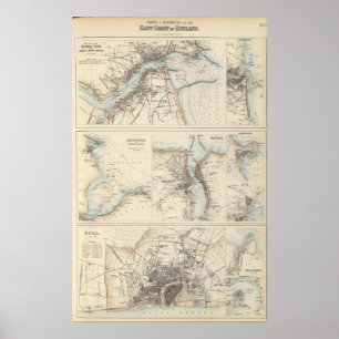 Ports and Harbours on the East Coast of England Poster