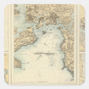 Ports and Harbours on the South Coast of England Square Sticker